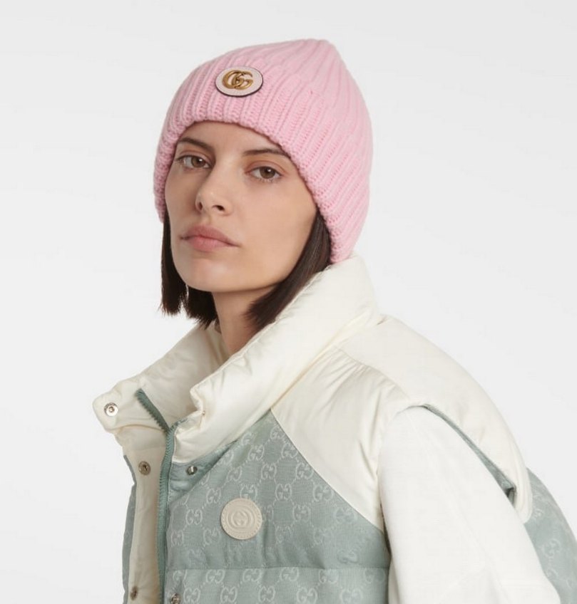 Bej Örgü Gucci Kadın Bere - Görsel 4