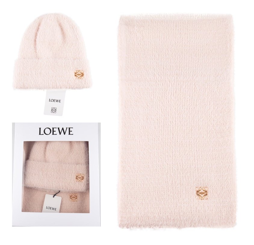 Loewe Örgü Kadın Yün Bere ve Atkı Seti - Görsel 2