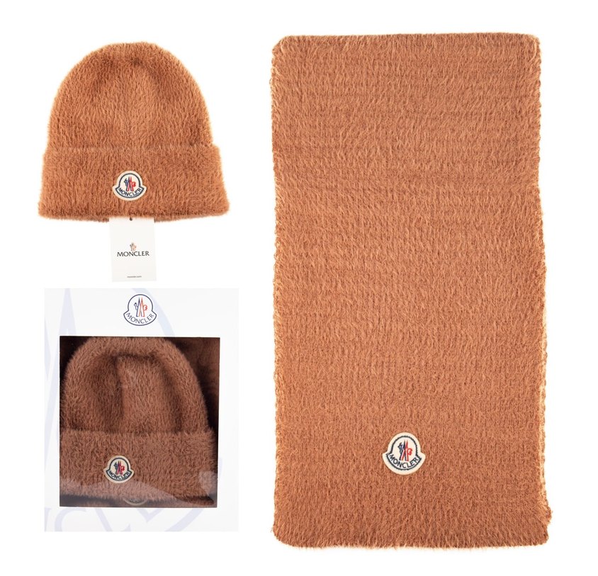 Kadın Pembe Örgü Yumuşak Bere ve atkı . - Görsel 2