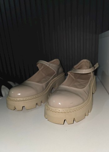 Bej Platform Topuklu Kadın Klasik Ayakkabı - Görsel 2