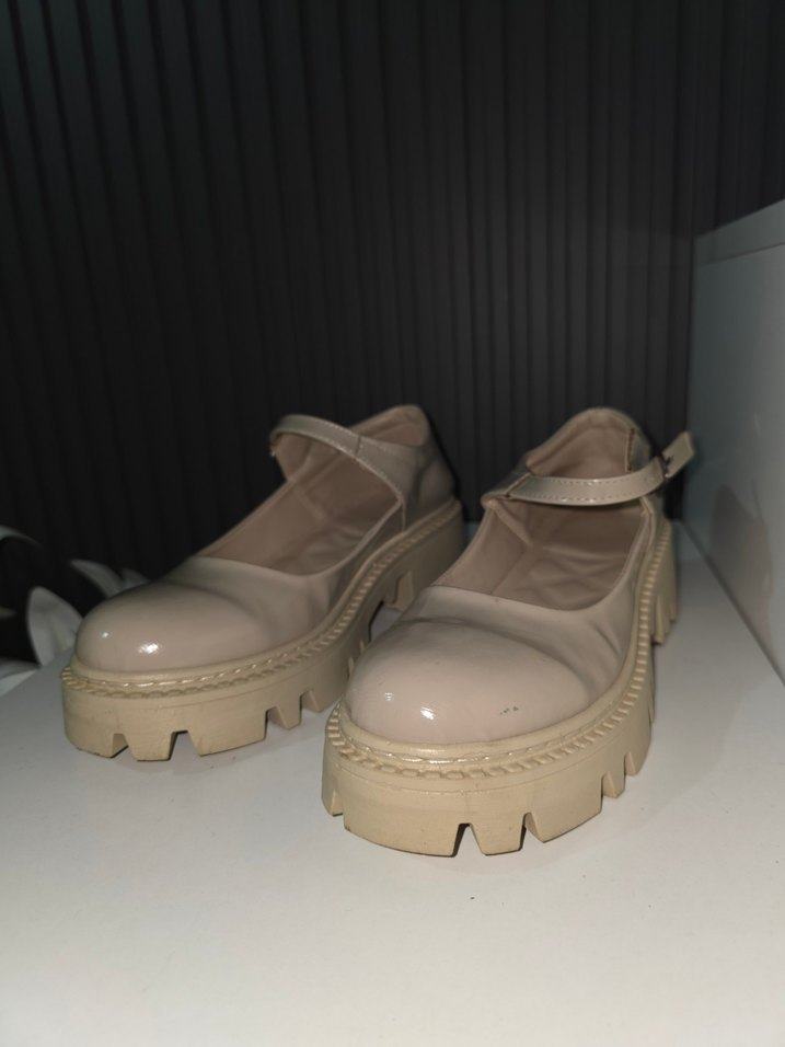 Bej Platform Topuklu Kadın Klasik Ayakkabı - Görsel 2