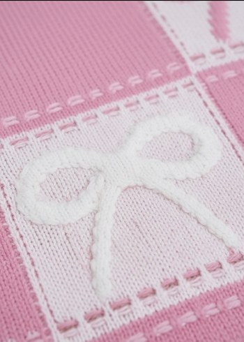 Pembe Kurdele Desenli Salaş Kadın Kazak - Görsel 4