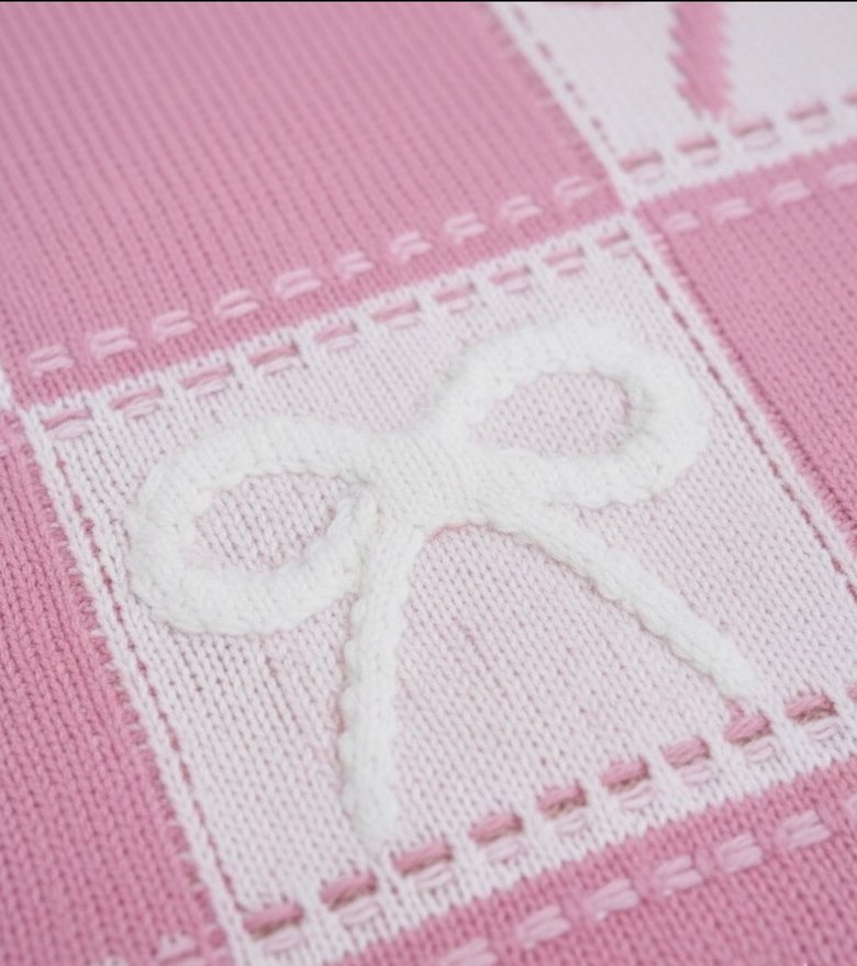 Pembe Kurdele Desenli Salaş Kadın Kazak - Görsel 4