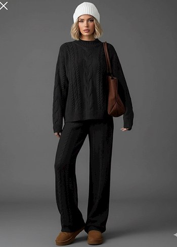 Siyah Triko Alt Üst Takım - Görsel 6