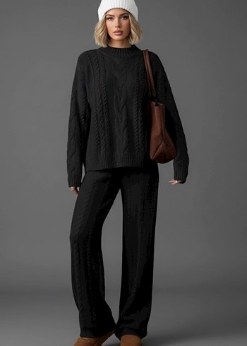 Siyah Triko Alt Üst Takım - Görsel 5