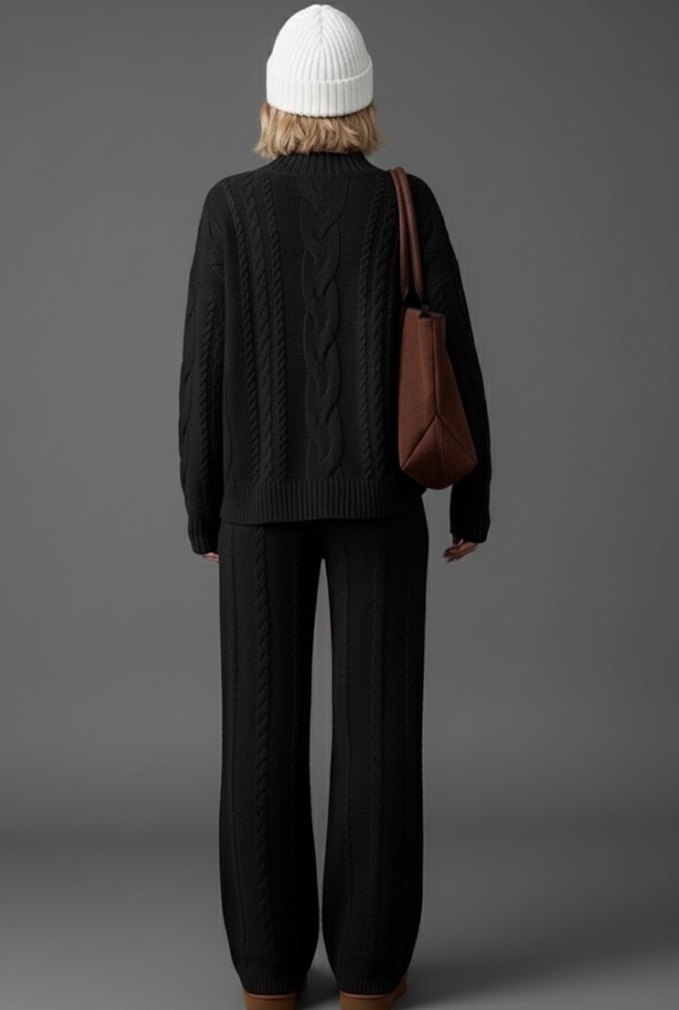 Siyah Triko Alt Üst Takım - Görsel 4