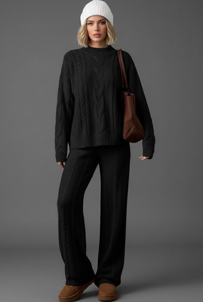 Siyah Triko Alt Üst Takım - Görsel 5