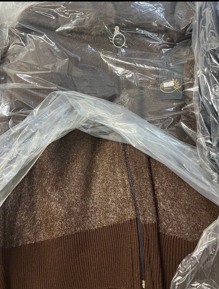 Kadın Kahverengi Parlak Triko Hırka - Görsel 3