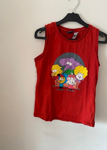 Renkli Baskılı Kırmızı Erkek Çocuk Atlet - Görsel 6