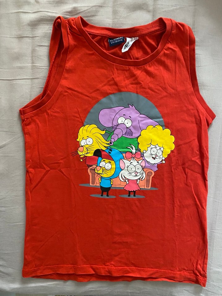 Renkli Baskılı Kırmızı Erkek Çocuk Atlet - Görsel 5