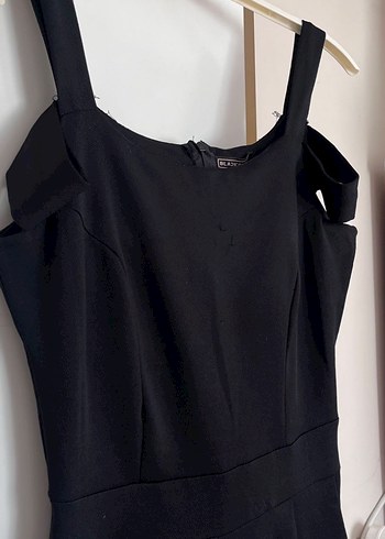 Siyah Kemerli Kadın Midi Tulum - Görsel 4