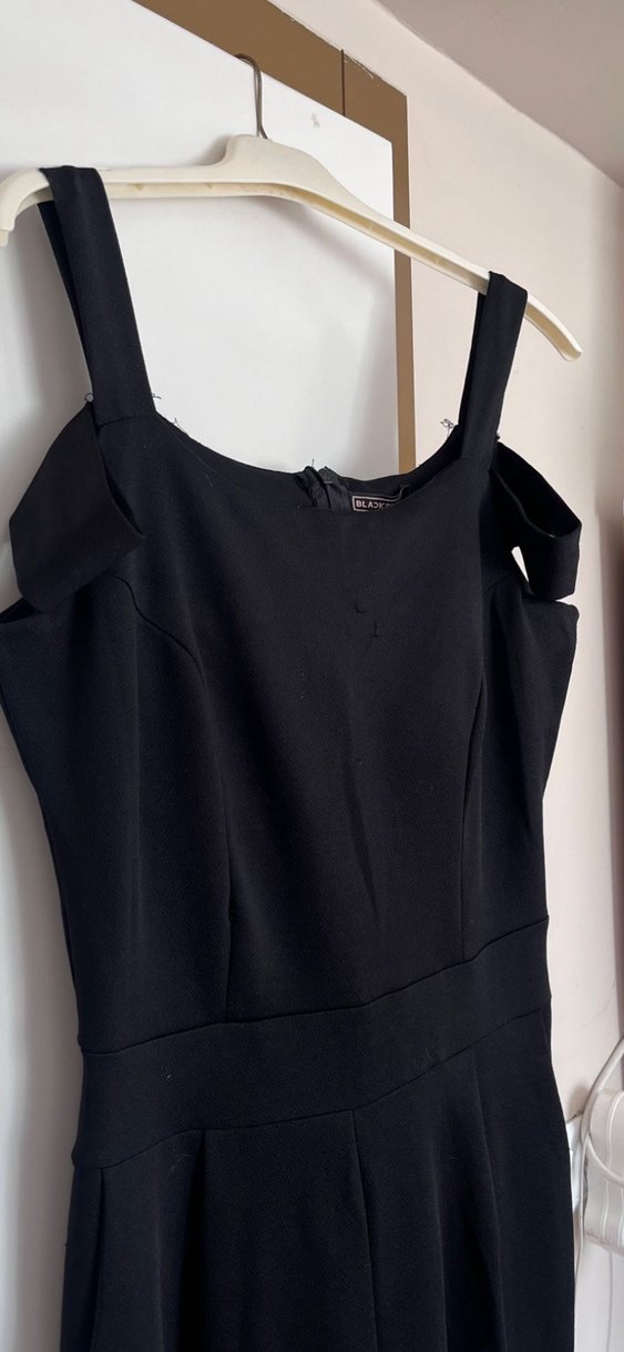 Siyah Kemerli Kadın Midi Tulum - Görsel 4