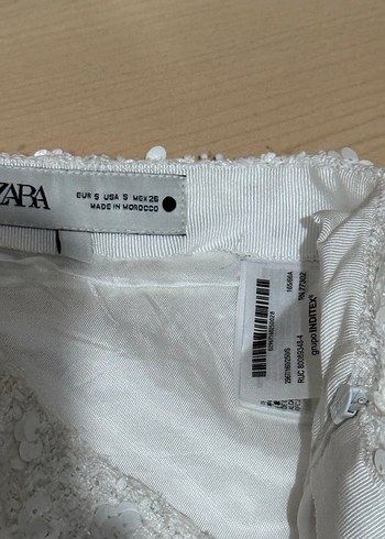 İşlemeli Beyaz Mini Etek - Görsel 2