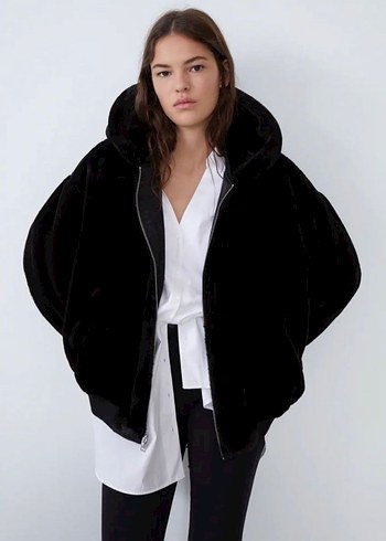 Çift taraflı zara bomber kürk - Görsel 5