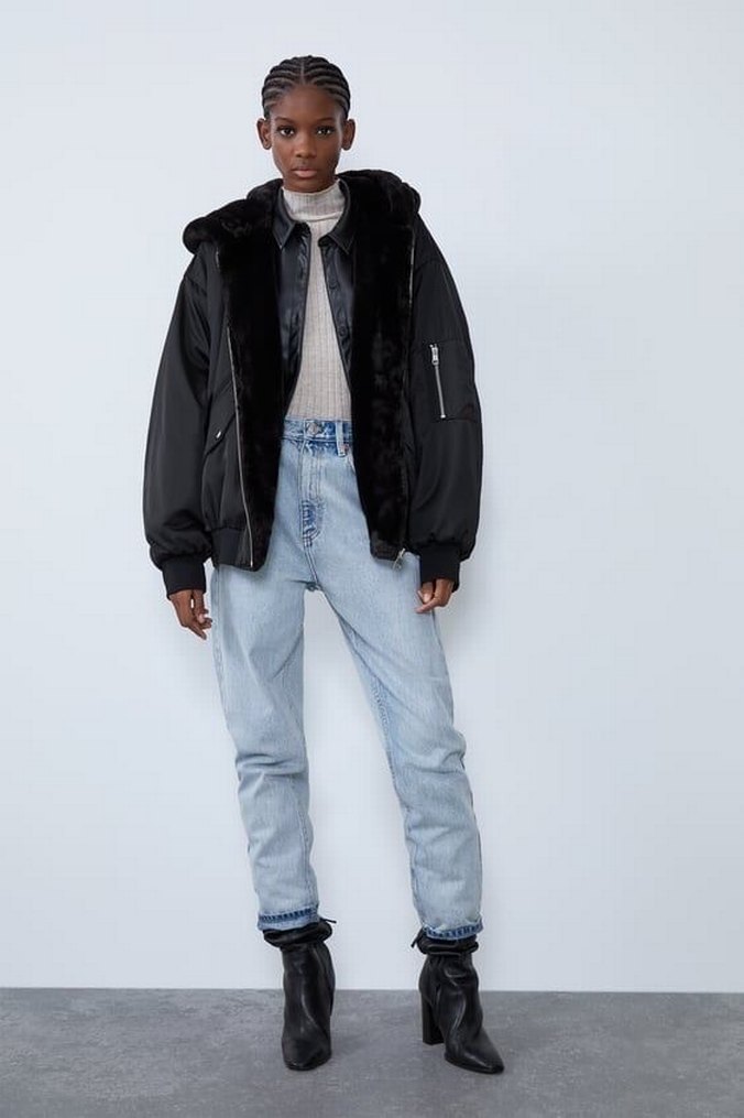 Çift taraflı zara bomber kürk - Görsel 2