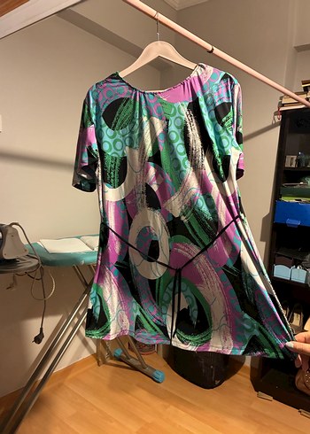 Renkli Tie-Dye Desenli Hamile Mini Tişört - Görsel 2