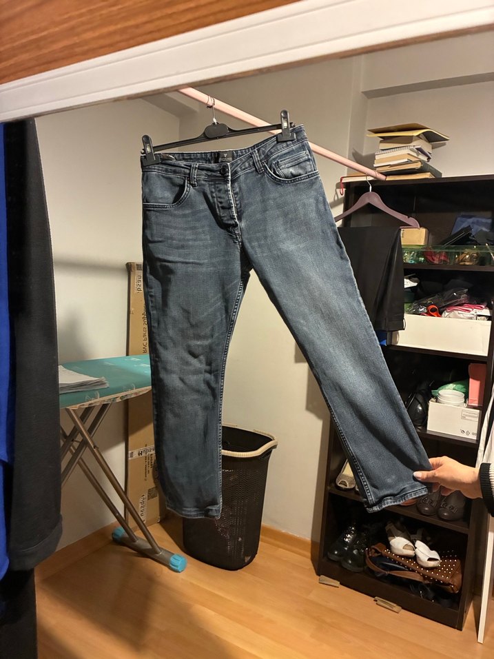 Gri Erkek Denim Jean Pantolon - Görsel 2