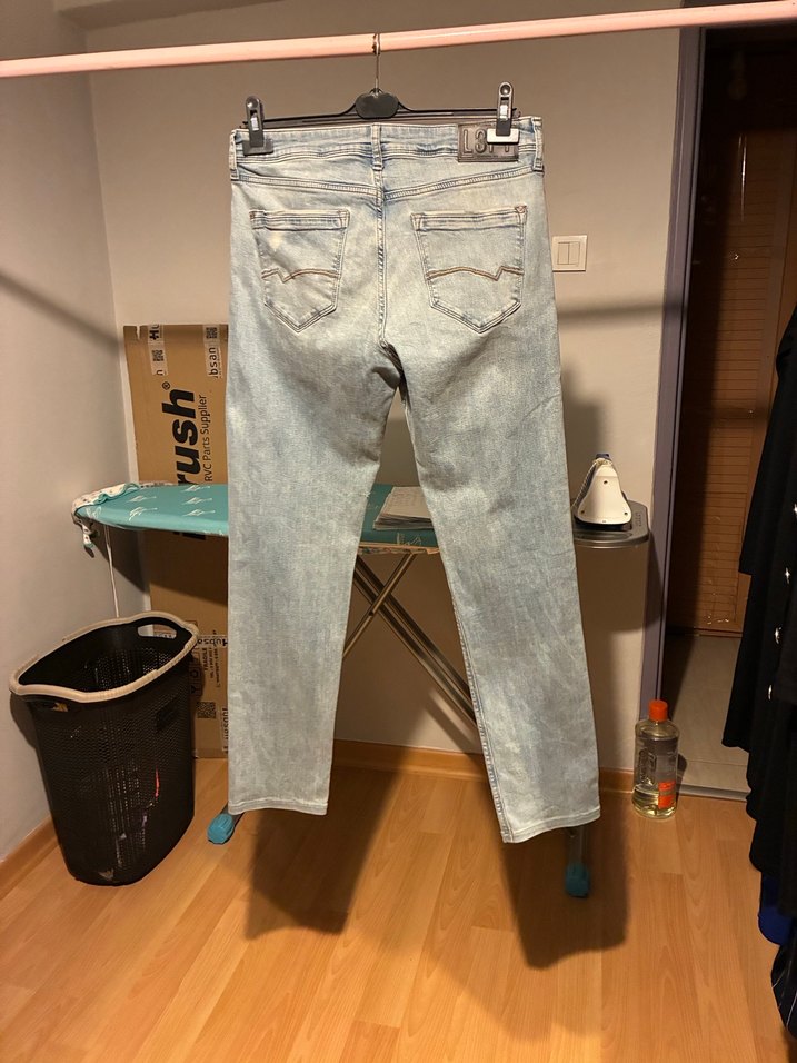 Erkek Gri Mavi Regular Fit Denim Jean - Görsel 2
