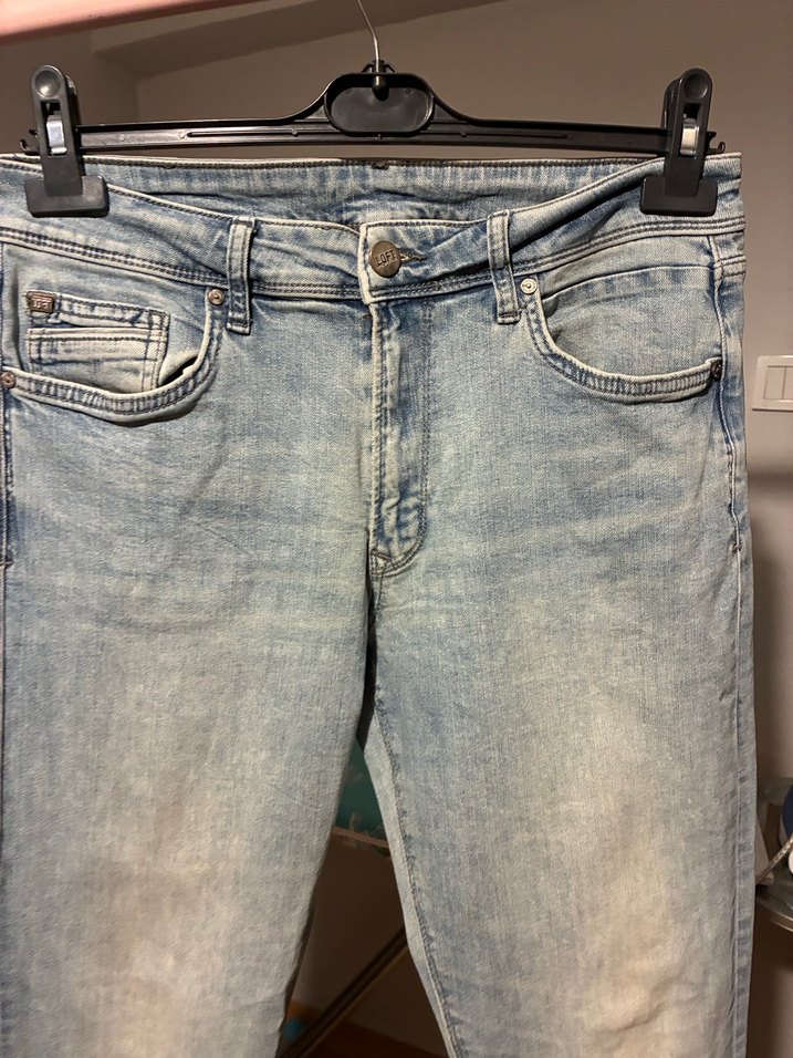 Erkek Gri Mavi Regular Fit Denim Jean - Görsel 4