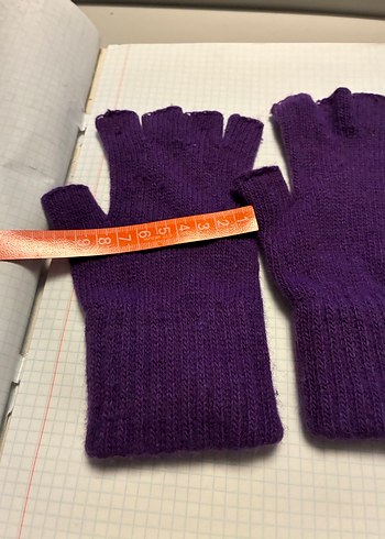 Mor Örgü Parmaksız Kadın Eldiveni - Görsel 4