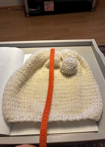 Beyaz Örgü Kadın Bere - Görsel 2