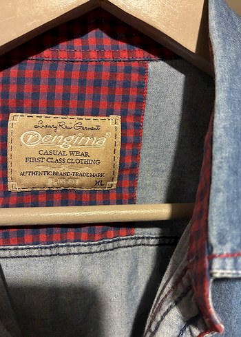 XXL Gri Mavi Denim Erkek Gömlek - Görsel 8