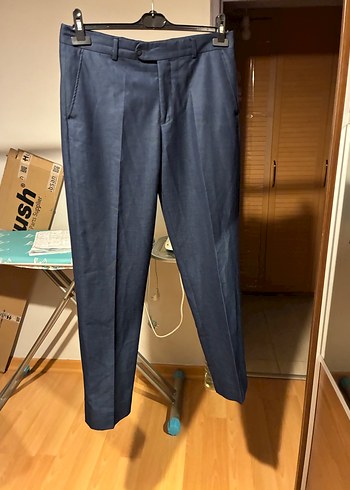 42 beden Mavi Erkek Denim Kumaş Ofis Pantolonu - Görsel 3