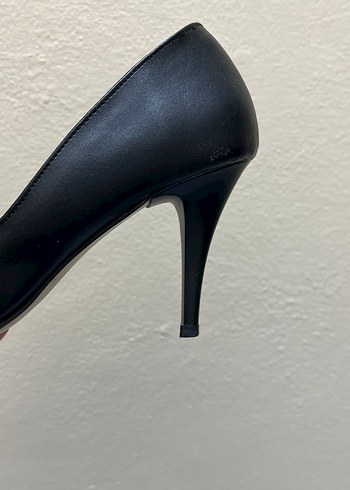 Siyah Minimalist Stiletto Topuklu Kadın Ayakkabı - Görsel 3