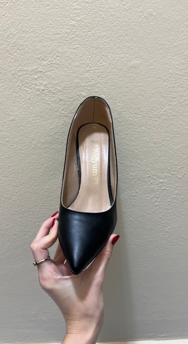 Siyah Minimalist Stiletto Topuklu Kadın Ayakkabı - Görsel 2