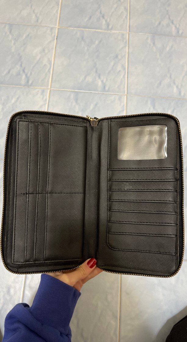 Kadın Siyah Deri Fermuarlı Clutch Cüzdan - Görsel 3