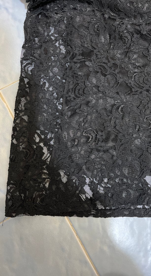 Dantel Detaylı Siyah Uzun Abiye Elbise - Görsel 3