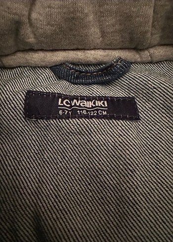 7 Yaş Beden Kapüşonlu Gri Denim Erkek Çocuk Ceket