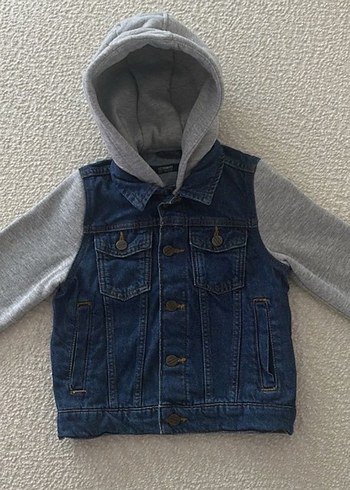 LC Waikiki Kapüşonlu Gri Denim Erkek Çocuk Ceket
