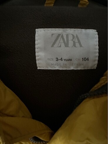 Zara Zara 3-4 yaş Hardal Sarısı Çocuk Kaban