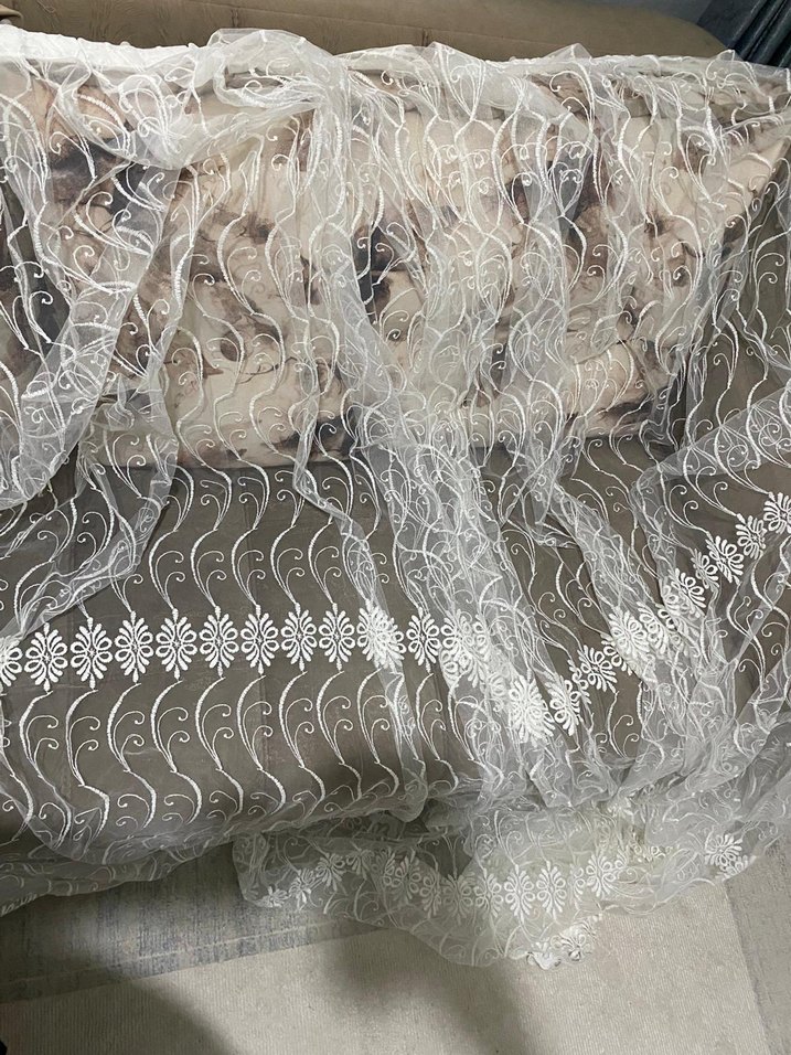 Nakışlı Bohem Tarzı Beyaz Tül Perde - Görsel 2