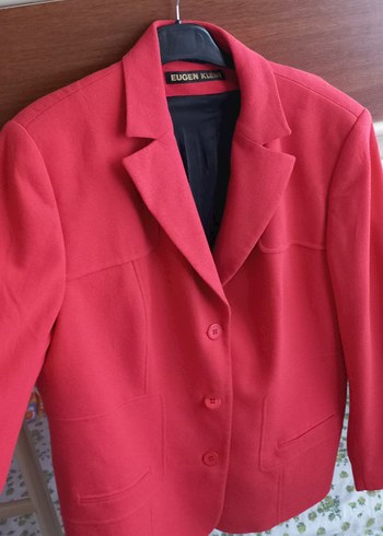 Nar Çiçeği Rengi  Düğmeli Kadın Blazer Ceket - Görsel 3