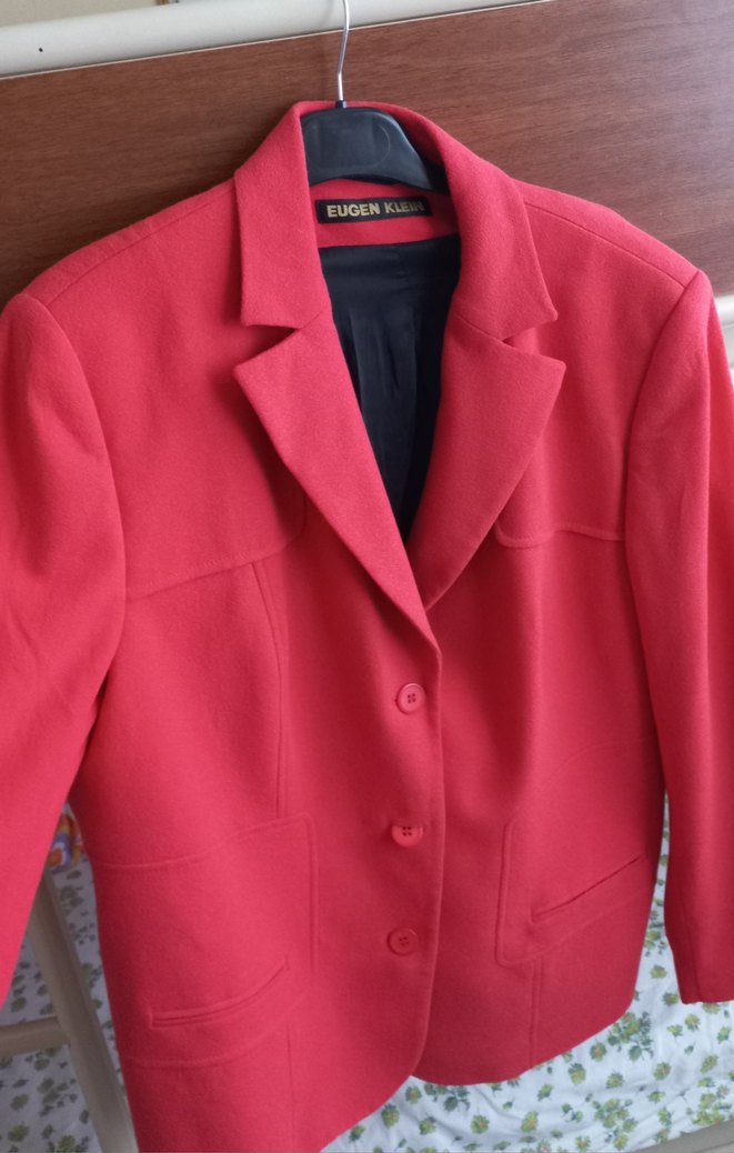 Nar Çiçeği Rengi  Düğmeli Kadın Blazer Ceket - Görsel 3