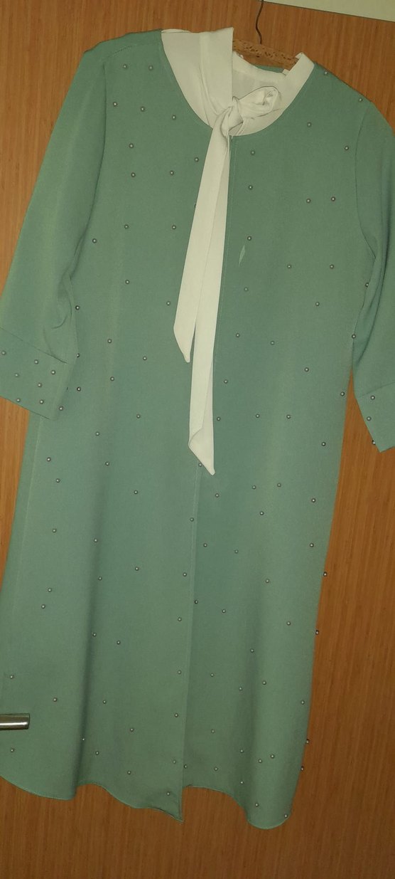 Nakışlı Uzun Kollu Bej Kadın gömlekli tunik/Gömlek - Görsel 2