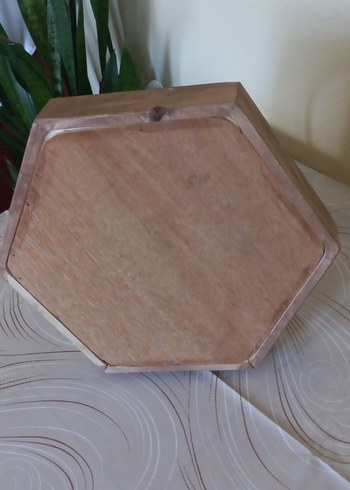 Ahşap Altıgen Sepet Siyah Saplı - Görsel 4