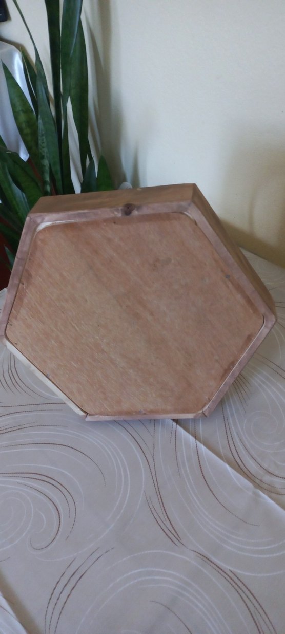 Ahşap Altıgen Sepet Siyah Saplı - Görsel 4