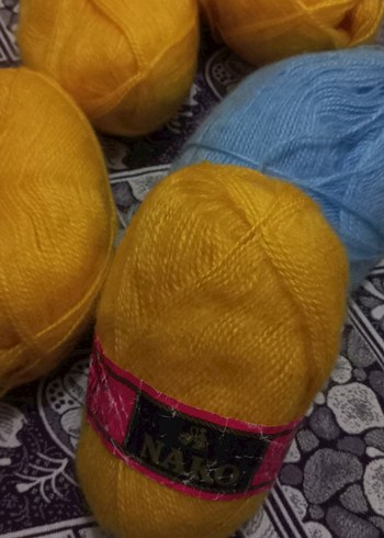 Bohem Tarzda Sarı ve Mavi El İşi İplikleri - Görsel 2