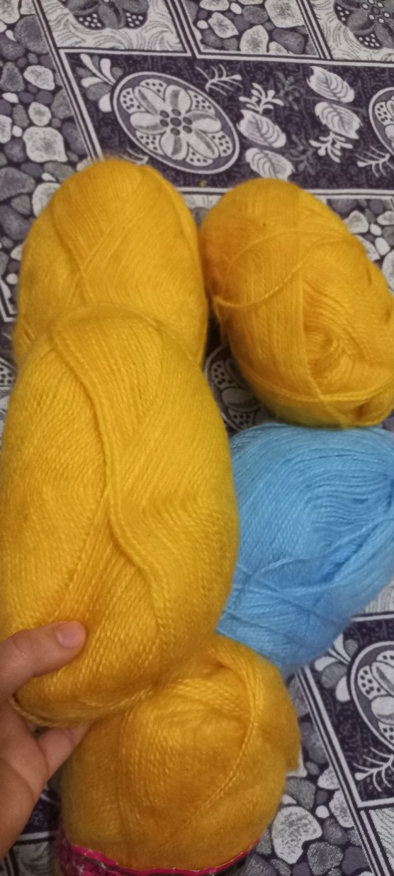 Bohem Tarzda Sarı ve Mavi El İşi İplikleri - Görsel 4