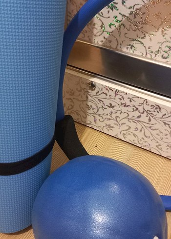 Mavi Pilates Halkası ve Mat Seti - Görsel 3