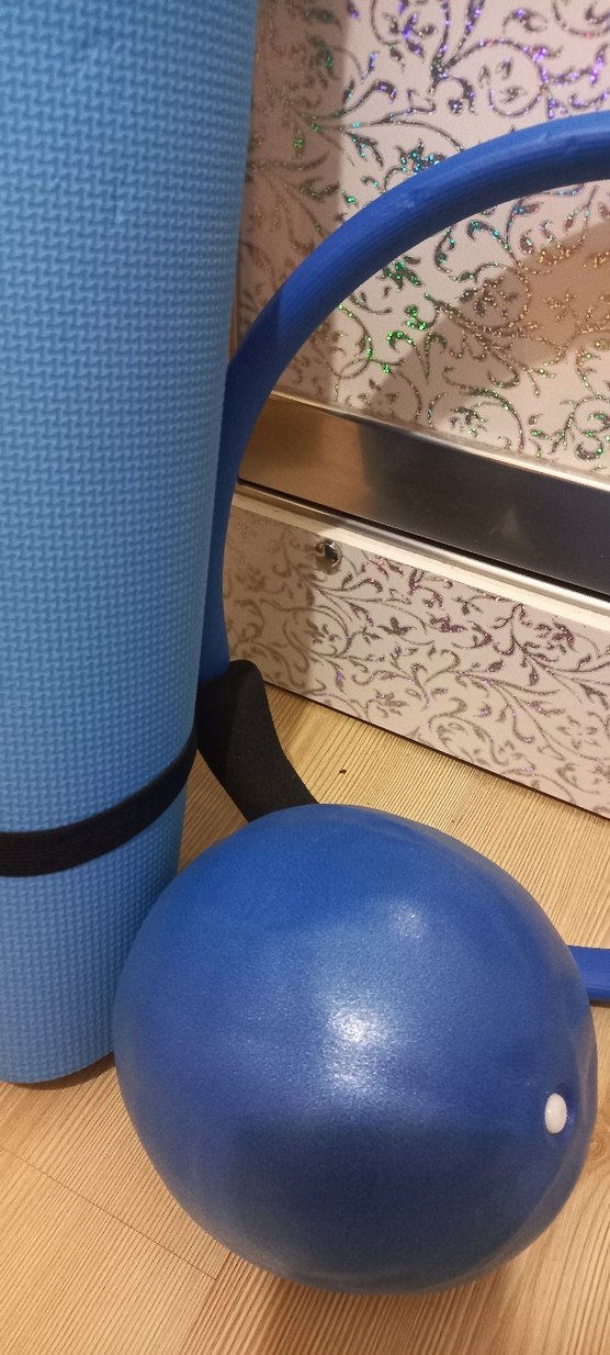 Mavi Pilates Halkası ve Mat Seti - Görsel 3