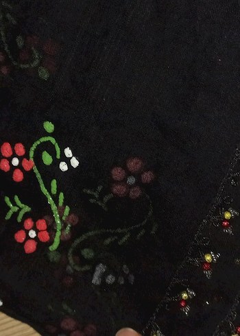 Boncuk İşlemeli Çok Renkli Kadın Şal - Görsel 3