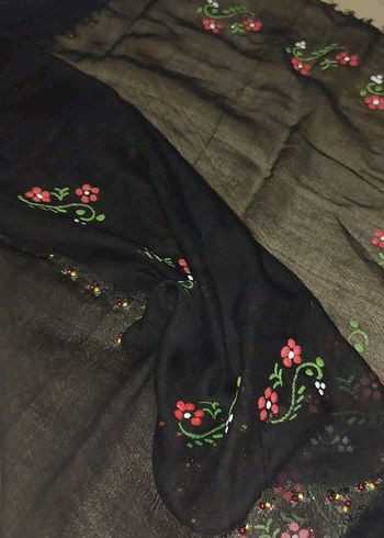 Boncuk İşlemeli Çok Renkli Kadın Şal - Görsel 4