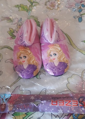 Kız Çocuk Pembe Baskılı Sıcak Ev Terliği - Görsel 2