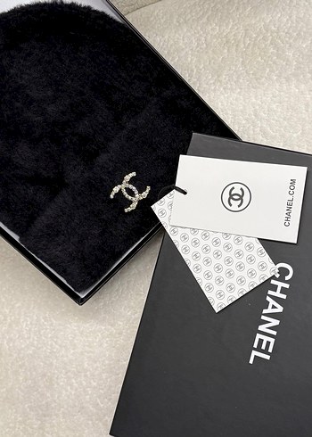 Bej Örgü Chanel Kadın Bere - Görsel 5