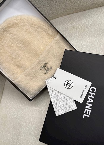 Bej Örgü Chanel Kadın Bere - Görsel 4