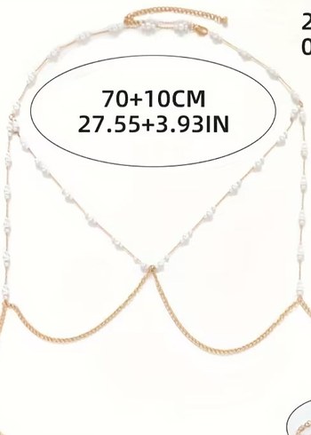 İnci İşlemeli Zincir Detaylı Vücut Aksesuarı - Görsel 3